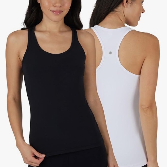 Yogalicious 2 Pack Seamless Carrie Tank Padded Racerback Tank Tops - Picture 2 of 11